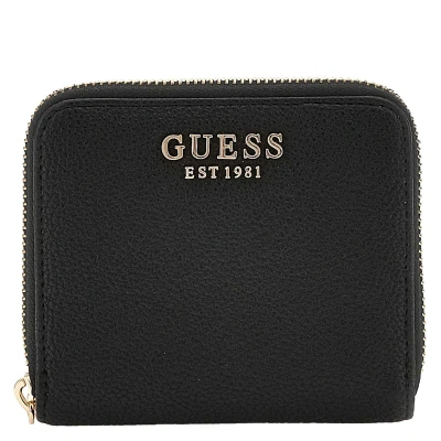 Afbeelding van Guess Portemonnee / Portefeuille Dames Ritsportemonnee Logoprint Laurel Zwart