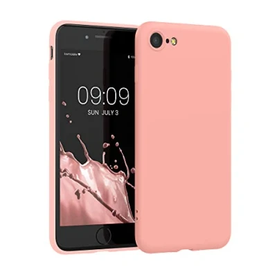 Afbeelding van kwmobile telefoonhoesje geschikt voor Apple iPhone SE (2022) / (2020) 8 7 Hoesje smartphone Back cover in mat roségoud