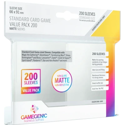 Afbeelding van Gamegenic Matte Sleeves Value Pack (200 stuks)