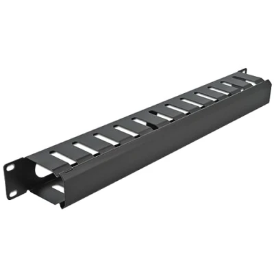 Afbeelding van DeLOCK 66550, Paneel voor kabelbeheer, Zwart, Metaal, 1U, 48,3 cm (19&quot;), 70 mm