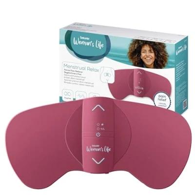 Afbeelding van Beurer EM 50 Menstrual Relax Menstruatie &amp; endometriose pijnverlichting TENS en Warmte 43C warmteband 15 niveaus Oplaadbare accu Automatische uitschakeling 20 min. Incl. gelpads/USB C kabel 5 Jaar garantie