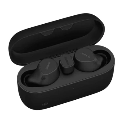 Afbeelding van Jabra Evolve2 Buds In Ear oordopjes Bluetooth Stereo Zwart Ruisonderdrukking (microfoon), Noise Cancelling Oplaadbox, Microfoon uitschakelbaar (mute), Inductie