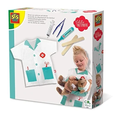 Afbeelding van SES Verkleedkledingset dokter incl. doktersjas, speel thermometer, pincet en spuitje