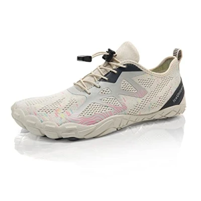 Afbeelding van Waterschoenen voor dames en heren, hardlopen, strand, fitnessstudio, zwemmen, snorkelen, surfen, beige