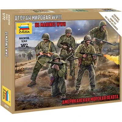 Afbeelding van 1:72 Zvezda 6279 US Marines WWII Figures Plastic Modelbouwpakket