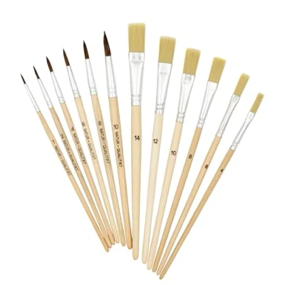 Image de K3T 49411 Lot de 12 pinceaux (pinceaux à poils taille 4, 6, 8, 10, et 14 cheveux 1, 2, 8 10), naturel, différents (2)