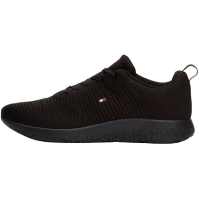 Image de Tommy Hilfiger Homme Baskets de course Corporate Knit Rib Runner Fm0fm02838, Noir Black, 40 EU