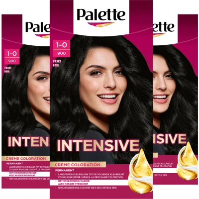 Afbeelding van Poly Palette 900 Zwart Permanente Haarverf Haarkleuring 3 stuks