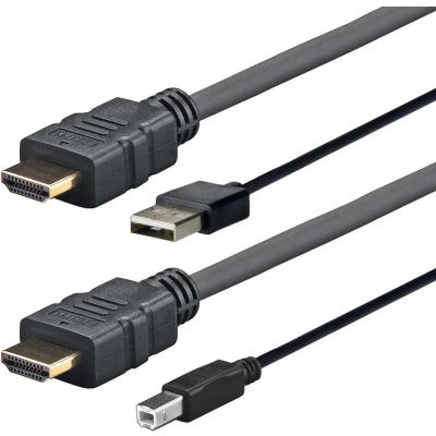 Afbeelding van Vivolink PROHDMIUSBAB5AMP video kabel adapter 5 m HDMI + USB Type A B Zwart