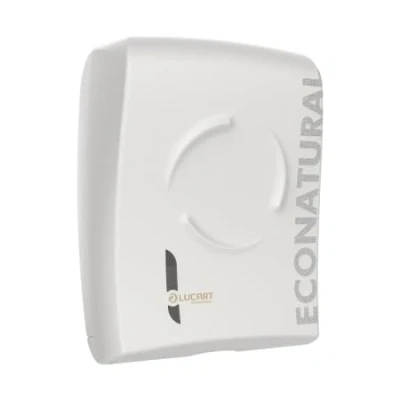 Afbeelding van Lucart Professional Econatural handdoekdispenser wit geproduceerd van gerecycleerde drankkartons