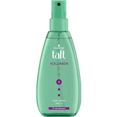 Afbeelding van Taft Haardrogerspray volume 3 (150 ml), geeft volume, grip en verbetert tegelijkertijd de natuurlijke haargroei, styling voor maximaal 24 uur houvast