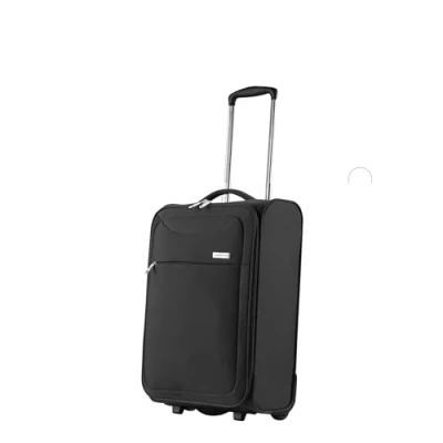Afbeelding van CarryOn Air Upright Handbagage Koffer 55 x 35 20 cm Zachte Trolley 37 Liter Lichtgewicht Zwart