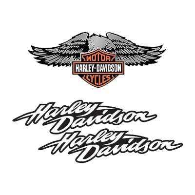 Afbeelding van Retro reflecterende stickers voor motorhelm Harley Davidson Hommage adelaarspakket (3 stickers)