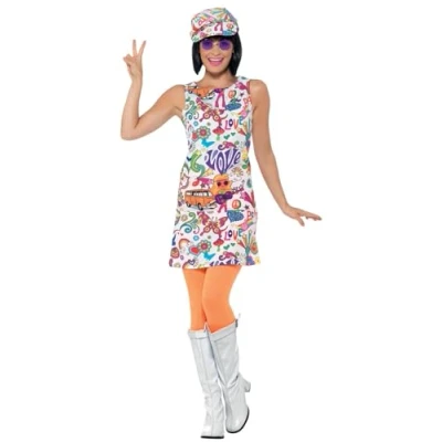 Afbeelding van SMIFFYS Cool jaren 60 hippie kostuum voor vrouwen L Volwassenen kostuums