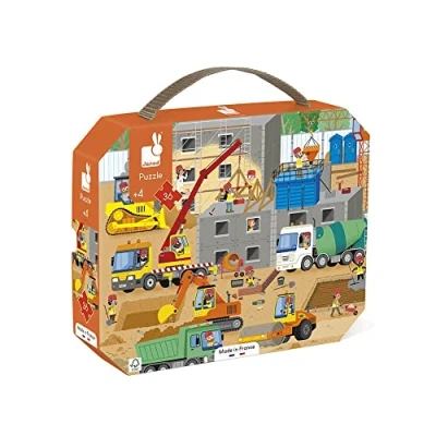 Image de Puzzle enfant 36 pièces Janod Chantier