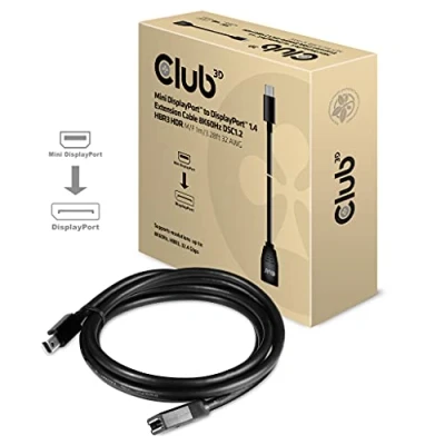 Image de Club 3D Rallonge de câble DisplayPort Mini (M) pour (F) 1.4 1 m support 8K