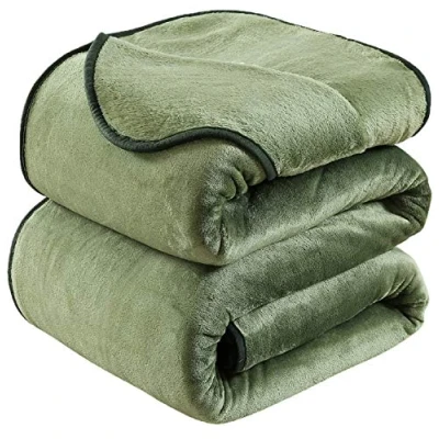 Afbeelding van Plaid Dikke Fleece Deken 220x240 cm Groen Zacht en Warm Dubbele Beddeken Flanellen Sofa Throw Dubbelzijdig Omkeerbaar