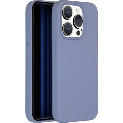 Afbeelding van Accezz Hoesje Geschikt voor iPhone 15 Pro Siliconen Liquid Silicone Backcover grijs