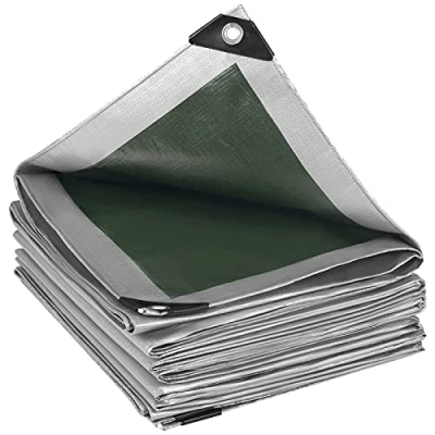 Afbeelding van WOLTU GZ1211grg05 regenhoes voor buiten, tuin, polyethyleen, 280 g/m², 3 x 6 m, groen + grijs