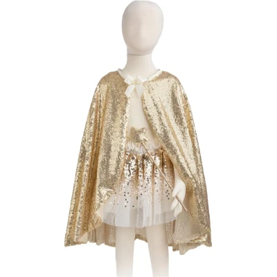 Afbeelding van Great pretenders verkleedcape gracious gold sequins 4 6 jaar