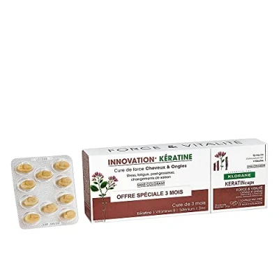 Afbeelding van Klorane Haar Quinine KeratinCaps Cure de Force 3x30 Caps Capsules