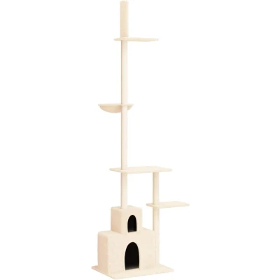 Afbeelding van vidaXL Kattenmeubel vloer tot plafond 250,5 276,5 cm crèmekleurig