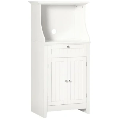 Afbeelding van HOMCOM Magnetronkast keukenkast met 1 lade, 2 deuren, 60 x 40 122,5 cm, wit