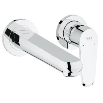 Afbeelding van Grohe Eurodisc Cosmopolitan afdekset 2 gats wandwastafelkraan met uitlaat .225 Chroom