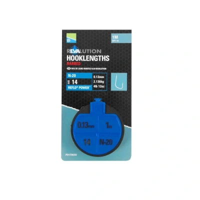 Afbeelding van Preston Revalution Hooklenghts Barbed 1m (10 pcs) Maat : N 20 haak 14 0.13mm