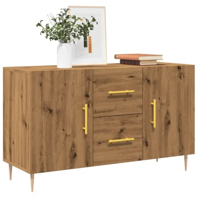 Afbeelding van vidaXL Dressoir 100x36x60 cm bewerkt hout artisanaal eikenkleurig