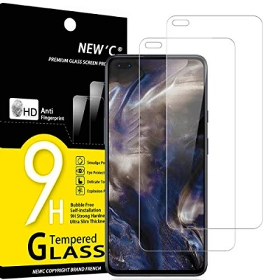 Afbeelding van NEW&#039;C 2 stuks gehard glas voor OnePlus Nord, displaybeschermfolie effectief tegen krassen zonder luchtbellen extreem robuust (0,33 mm HD ultra transparant) hardheid 9H