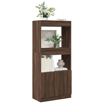 Afbeelding van vidaXL Hoge kast 63x33x140 cm bewerkt hout bruin eikenkleurig