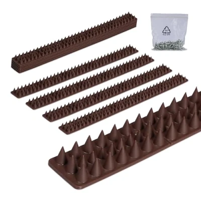Afbeelding van Relaxdays duivenpinnen set van 10 2x49x4 cm balkon dak elk 3 rijen kunststof