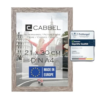 Afbeelding van CABBEL Fotolijst DIN A4 21x30 bruin mdf hout met onbreekbaar plexiglas / modern