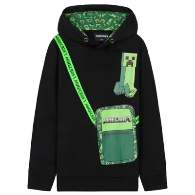 Afbeelding van Minecraft Hoodies voor jongens, gamer, trui kinderen, jongeren, 7 14 jaar, Zwart/Groen
