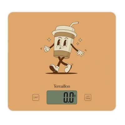Afbeelding van TERRAILLON T1040 RETRO Smoothie Balance de cusine électronique, Plateau verre, Capacité 3 kg, Graduation 1g, Tare, Conversions Liquides, Ultra Fine et compacte Ecran LCD Rétro