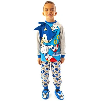 Afbeelding van Sonic the Hedgehog Pajamas Jongens kinderkostuum blauw PJS, Meerkleurig