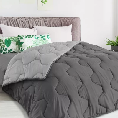 Afbeelding van Couette 220x240 CM ABBY bicolore gris clair et 300 gr