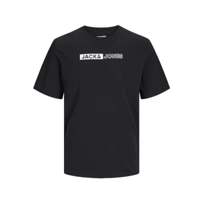 Image de JACK &amp; JONES T shirt à col rond avec logo pour homme, Noir/imprimé : play 5, L