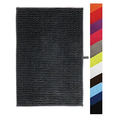 Afbeelding van MSV Badkamerkleed/badmat/toilet voor op de vloer grijs 60 x 90 cm microvezel anti slip