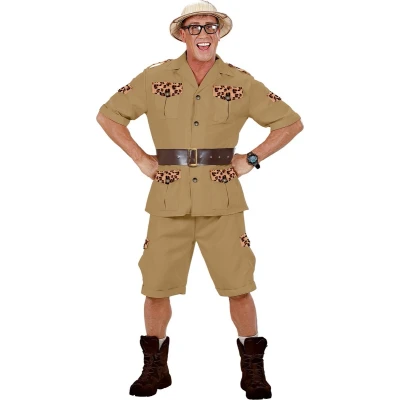 Afbeelding van Widmann Jungle &amp; Afrika Kostuum Safari Man Bruin, Wit / Beige Small Carnavalskleding Verkleedkleding