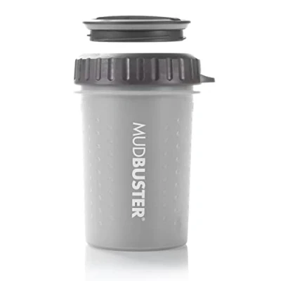Afbeelding van Dexas MudBuster Draagbare hondenpootreiniger met deksel, lichtgrijs, maat M