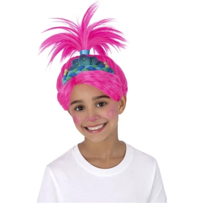 Afbeelding van Smiffys Trolls Band Together Poppy Pruik Kinderen Roze/Roze