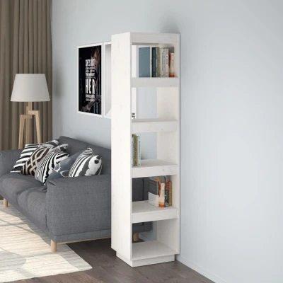 Afbeelding van Boekenkast/kamerscherm 40x35x167 cm massief grenenhout wit
