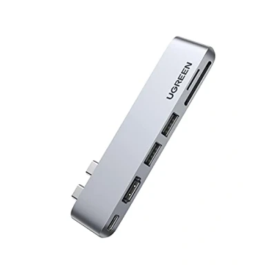 Afbeelding van UGREEN 6 in 2 USB C Hub / Docking Station voor MacBook Air/Pro met HDMI 4K, 2x USB3.0, oplaadpoort (Thunderbolt 3), SD en Micro SD(TF)