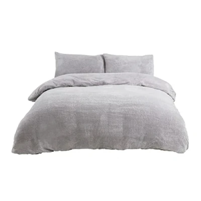 Afbeelding van Sleepdown Beddengoed van teddy fleece, eenpersoonsbed, grijs, polyester