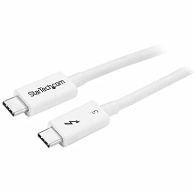 Image de StarTech.com Câble Thunderbolt 3 de 50 cm 40 Gb/s Compatible USB et DisplayPort Blanc (TBLT34MM50CW) 24 pin C (M) pour 3.1 Gen 2 / 1.2 support 4K