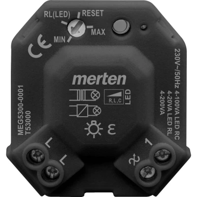 Afbeelding van Merten MEG5300 0001 Dimmer (inbouw) Geschikt voor lampen: Halogeenlamp, Gloeilamp, LED lamp Zwart