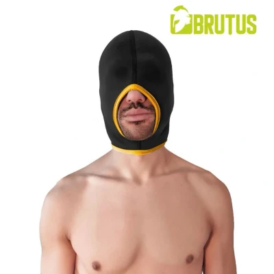 Afbeelding van Brutus Neoprene Blind Face Fucker Hood Zonder Oogopeningen Zwart/Geel