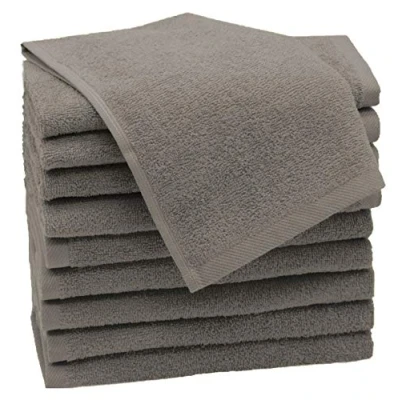 Afbeelding van ZOLLNER set van 10 gastendoekjes katoen, 30x50 cm, taupe, 420 gsm